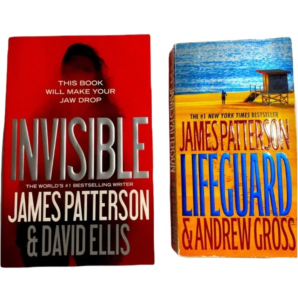 James Patterson Book Bundle Invisible & Lifeguard Thriller Novel Lot Set